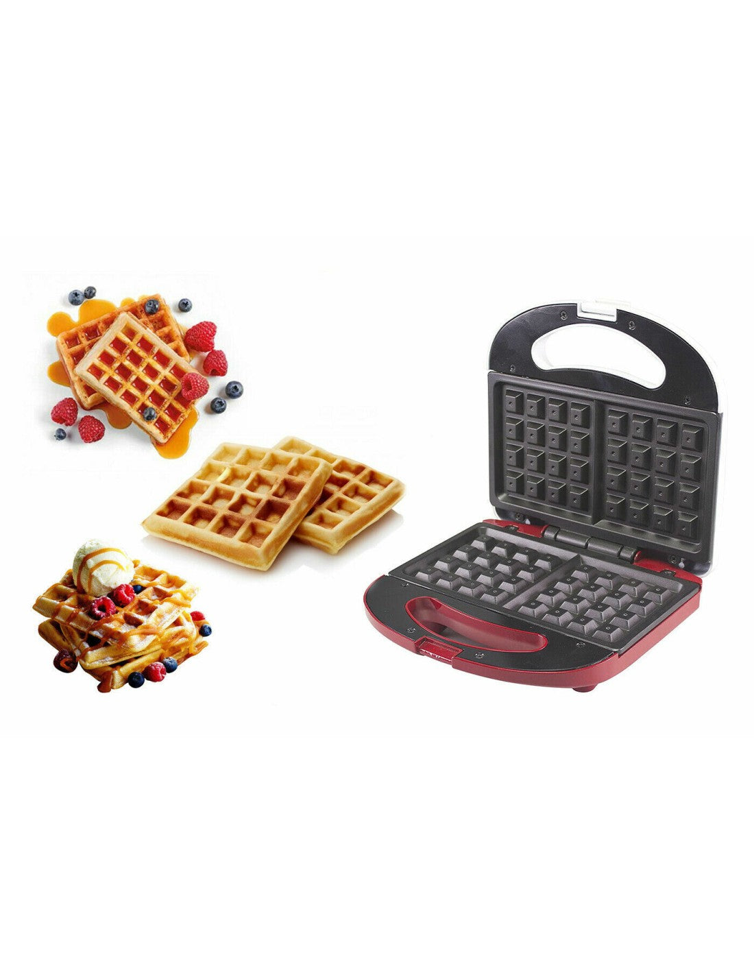PIASTRA ELETTRICA PER WAFFLE ANTIADERENTE 750W