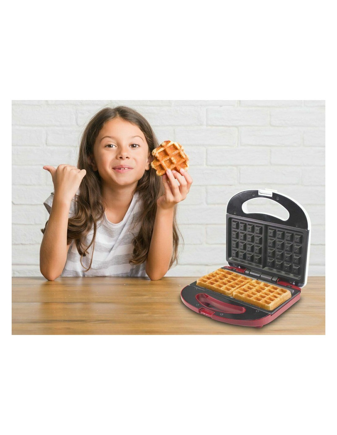PIASTRA ELETTRICA PER WAFFLE ANTIADERENTE 750W