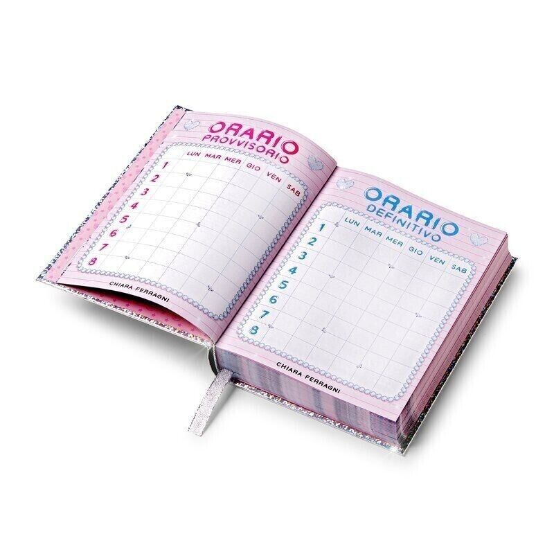 Agenda Diario Scuola 2023/2024 Chiara Ferragni Glitterato con logo 3D
