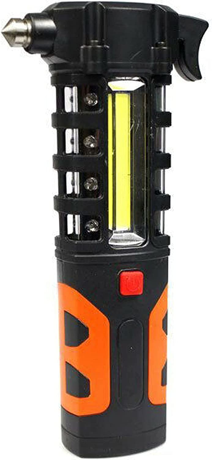 MARTELLO EMERGENZA ROMPI VETRO PER AUTO CON TORCIA LED E TAGLIA CINTURE DI SICUREZZA MARTELLETTO SALVAVITA FRANTUMA VETRI B30