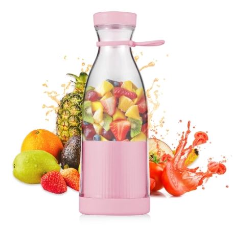 MINI FRULLATORE ELETTRICO PORTATILE 420 ML SPREMIAGRUMI 4 LAME PER FRULLATO FRAPPÈ SUCCO ALIMENTI PER BAMBINI BATTERIA RICARICABILE INCORPORATA PER VIAGGI SPORT CUCINA UFFICIO ALL'APERTO