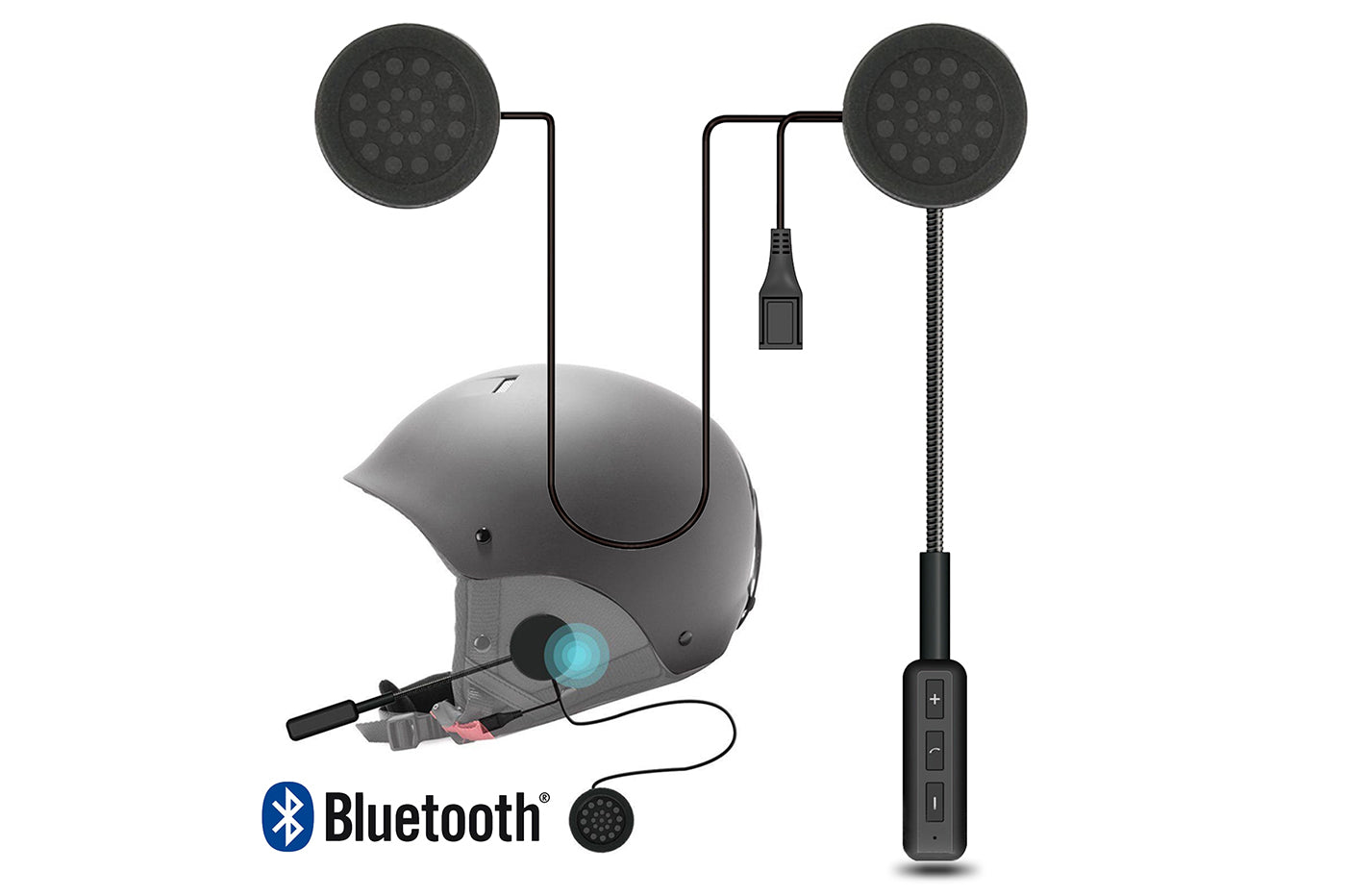 CUFFIE SENZA FILI BLUETOOTH PER CASCO MOTO AURICOLARE INTERFONO WIRELESS