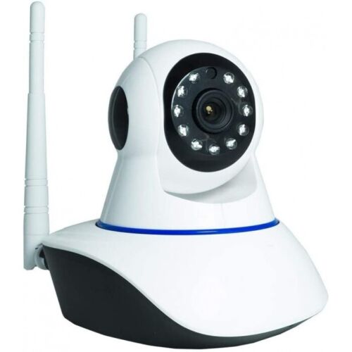 TELECAMERA IP DUE ANTENNE CAMERA HD 720P WIRELESS LED IR LAN MOTORIZZATA WIFI