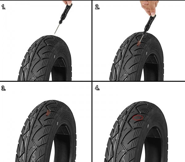 KIT RIPARAZIONE PNEUMATICI BICI 10 STRISCE FORATURA GOMME BICICLETTA