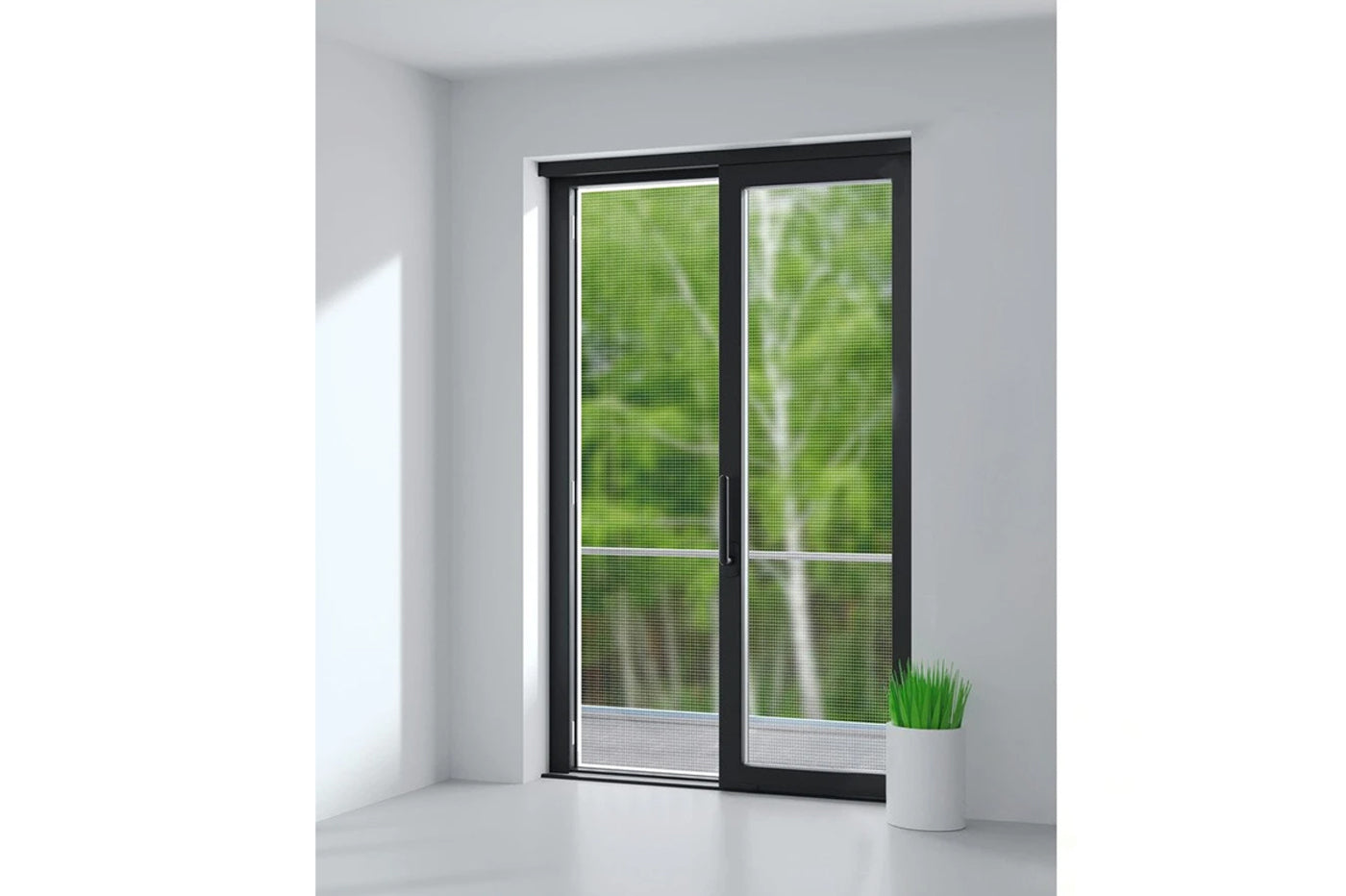 ZANZARIERA PORTAFINESTRA CHIUSURA MAGNETICA 240X140CM NERA ADESIVO DI FISSAGGIO
