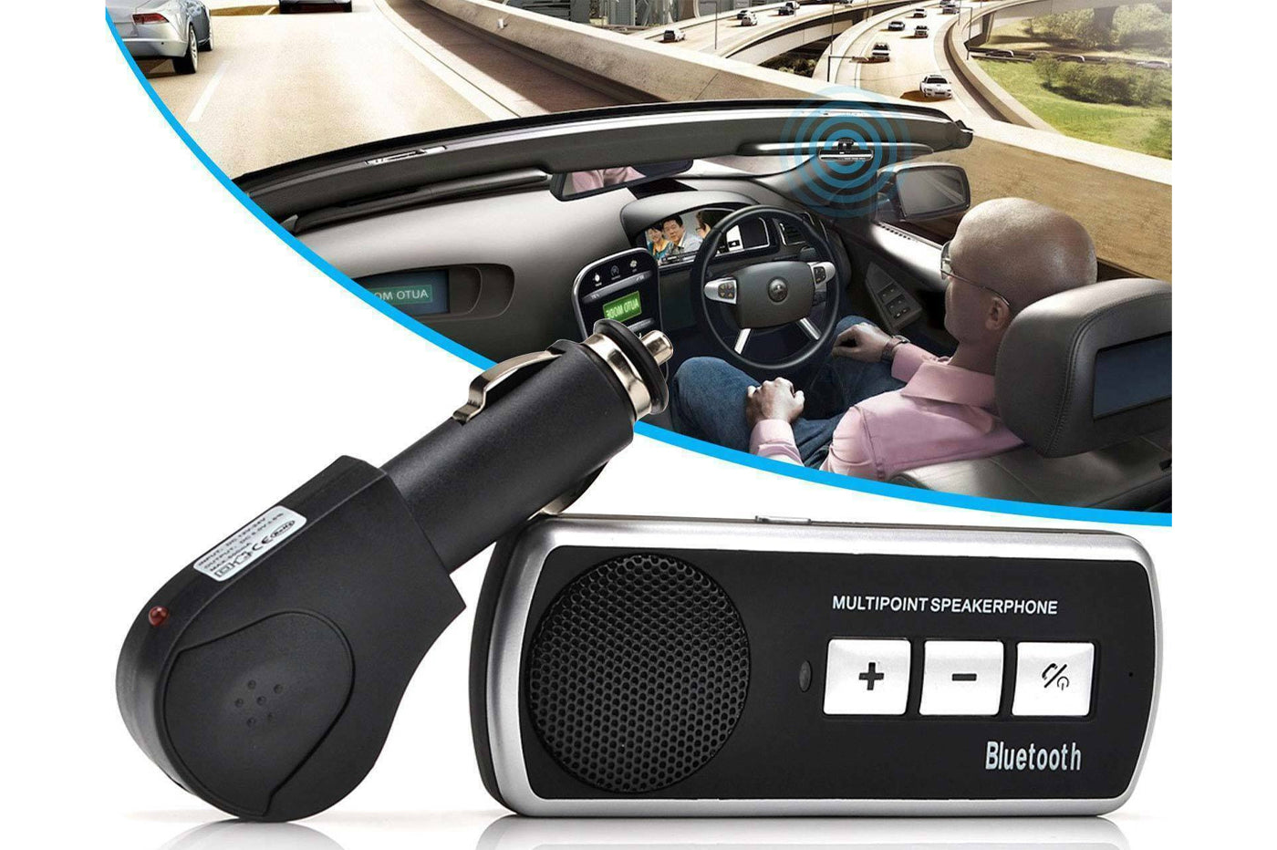 KIT VIVAVOCE BLUETOOTH AUTO MULTIPOINT UNIVERSALE SMARTPHONE TABLET B.T. V3