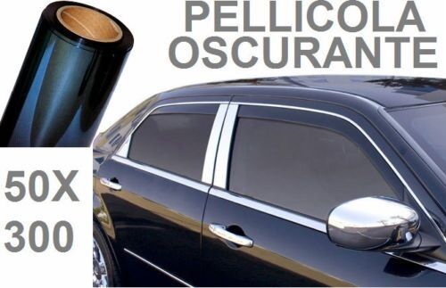 ROTOLO PELLICOLA OSCURANTE ANTI SOLE PER FINESTRE E VETRI DI AUTO SCURA 300X50
