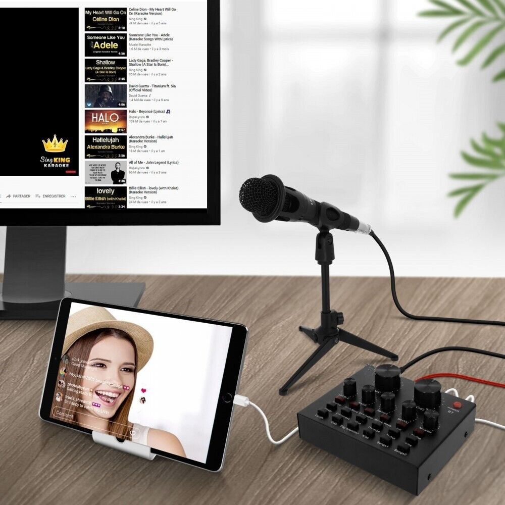 SOUND CARD V8 SCHEDA AUDIO MIXER LIVE REGOLABILE