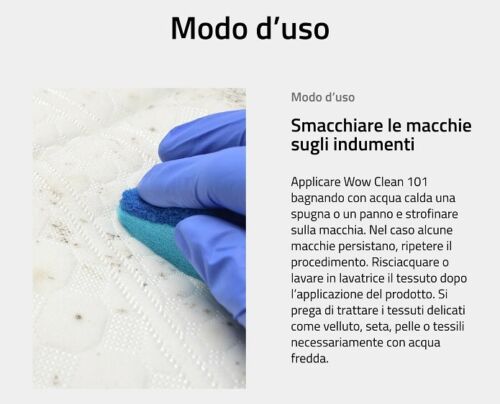 SMACCHIATORE ISTANTANEO PER TESSUTI - WOW Clean