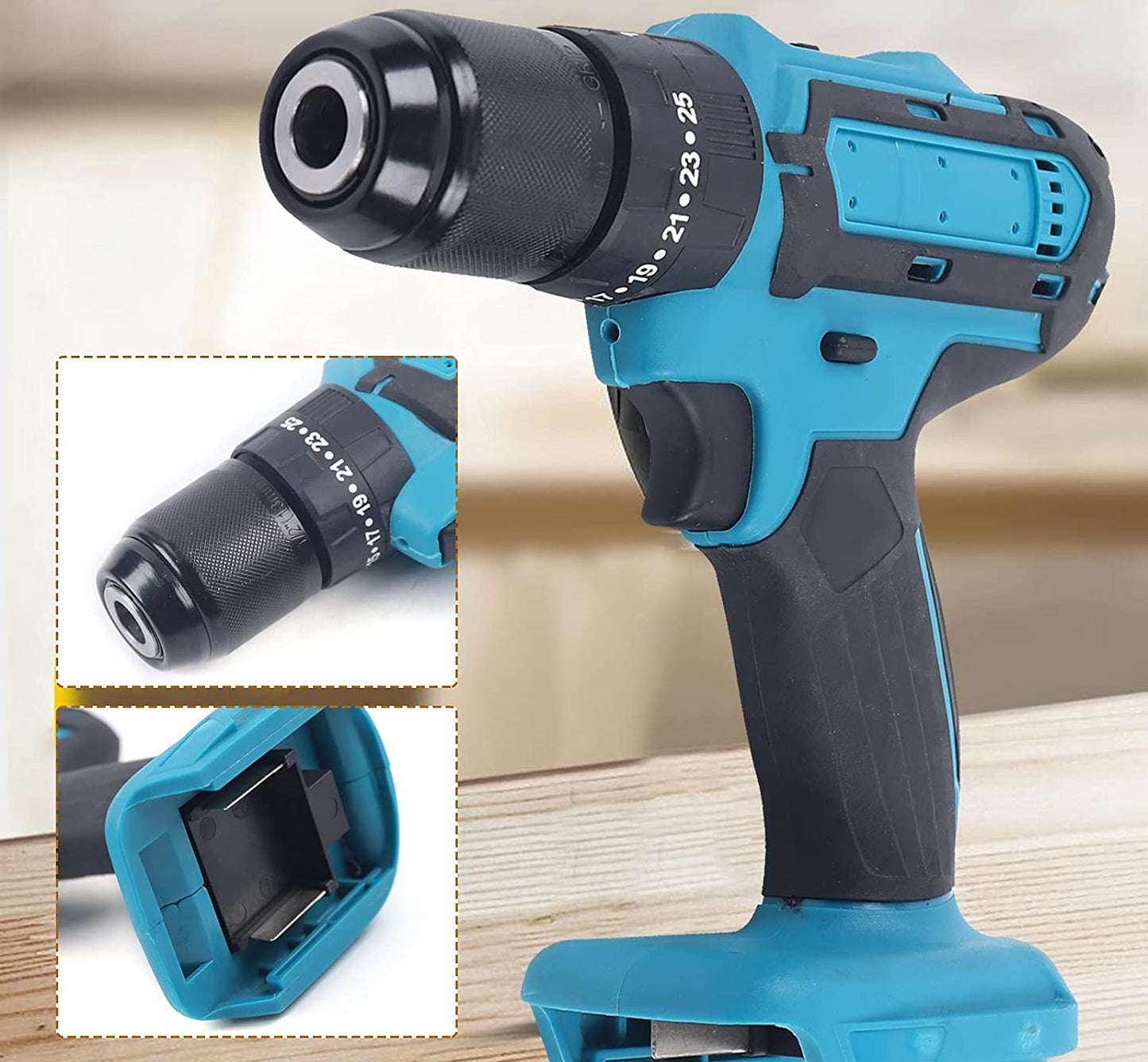 TRAPANO AVVITATORE A BATTERIA 48V CON ACCESSORI 2 VELOCITA' CON LED LUCE PER FORARE LEGNO METALLO PARETI
