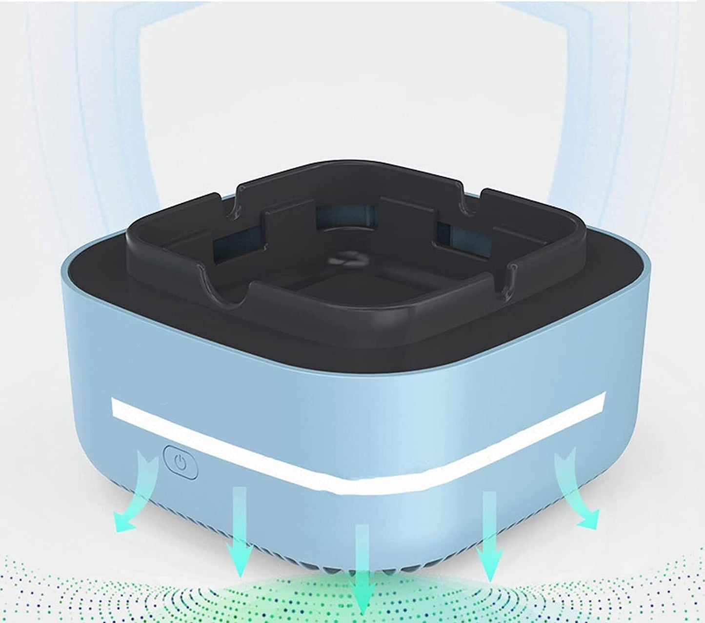 POSACENERE PURIFICATORE D'ARIA, CATTURA FUMO, E IONI NEGATIVI , A BATTERIA