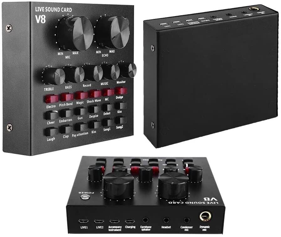 SOUND CARD V8 SCHEDA AUDIO MIXER LIVE REGOLABILE