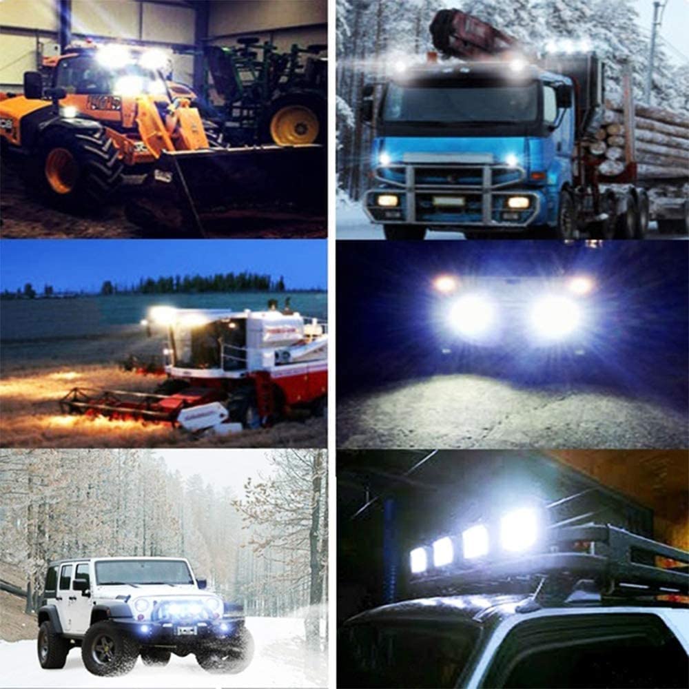 FARO QUADRATO 48W 16LED IMPERMEABILE IP67,LUCE PROFONDITÀ  PER FUORISTRADA , AUTO ,TRATTORE ATV, SUV,BARCHE