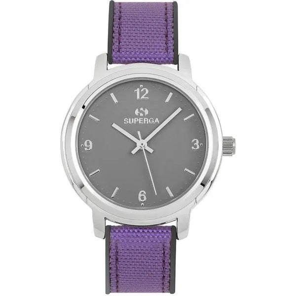 OROLOGIO DONNA SUPERGA STC015 SILICONE VIOLA TESSUTO 30 mt NEW