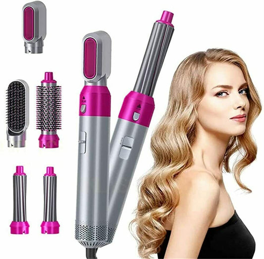 SPAZZOLA ASCIUGACAPELLI 5 IN 1 SPAZZOLA ROTANTE AD ARIA CALDA, ARRICCIACAPELLI