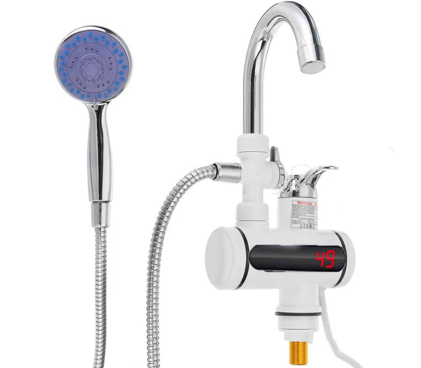 RUBINETTO ELETTRICO CALDAIA 3000W RISCALDATORE MISCELATORE ACQUA CALDA DOCCETTA