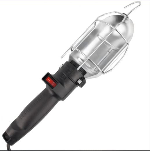 LAMPADA OFFICINA CON INTERRUTTORE ON/OFF GANCIO TORCIA MECCANICO SPINA SHUKO (10 METRI) M85