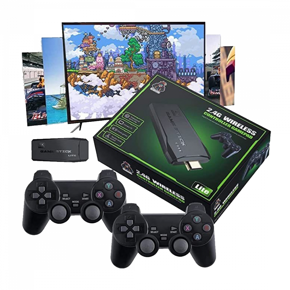 CONSOLE PORTATILE WIRELESS CON 10000 GIOCHI,CON 2 CONTROLLER BLUETOOTH WIRELESS 2.4G,64GB HDMI 4K