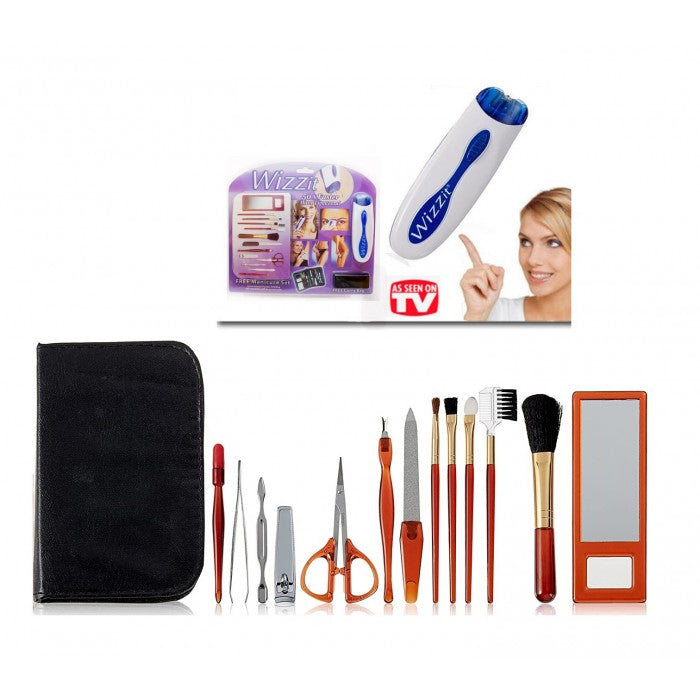 EPILATORE WIZZ IT PORTATILE WIZZIT DEPILATORE DONNA KIT MANICURE CON ASTUCCIO