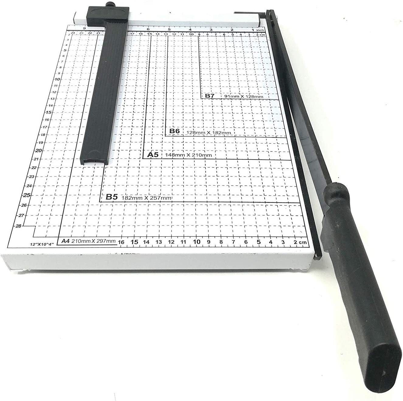 TAGLIERINA A LEVA PER FOGLI A4 A5 B5 B6 B7 TAGLIA CARTA CON BARRA CENTIMETRATA
