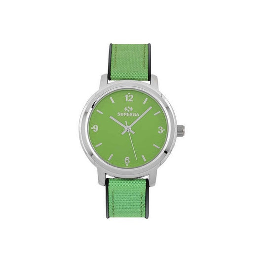 OROLOGIO DONNA SUPERGA STC017 SILICONE VERDE TESSUTO SUB 30MT NEW