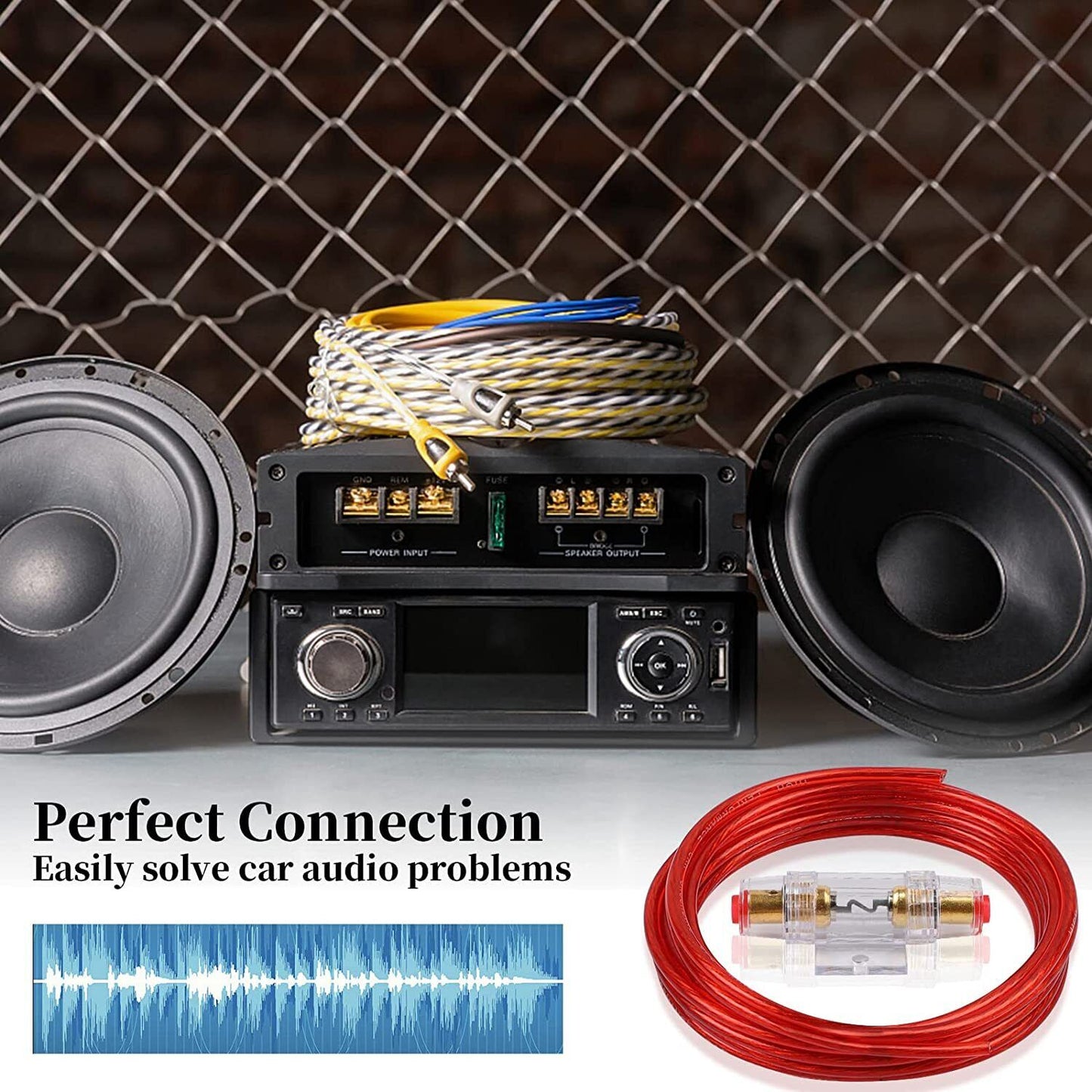SET DI CAVI PER AMPLIFICATORI PER AUTO, 8GA SET CAVI PER AMPLIFICATORE CABLAGGIO