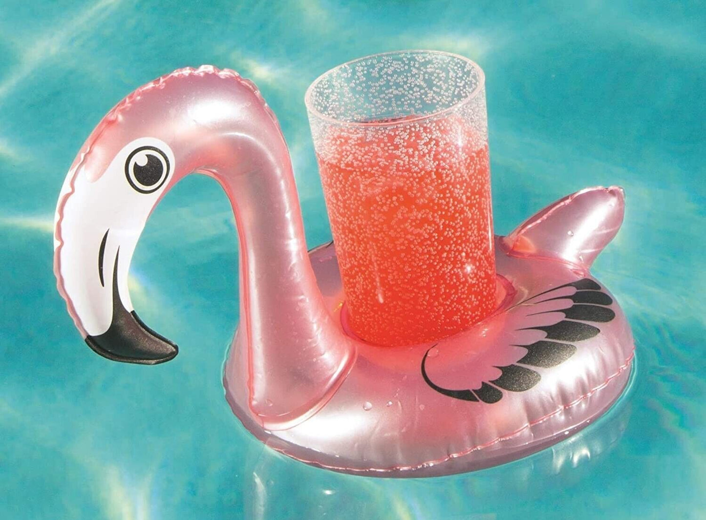 NUOVISSIMI PORTABICCHIERE FLAMINGO FASHION BESTWAY PER GOLD PARTY IN PISCINA