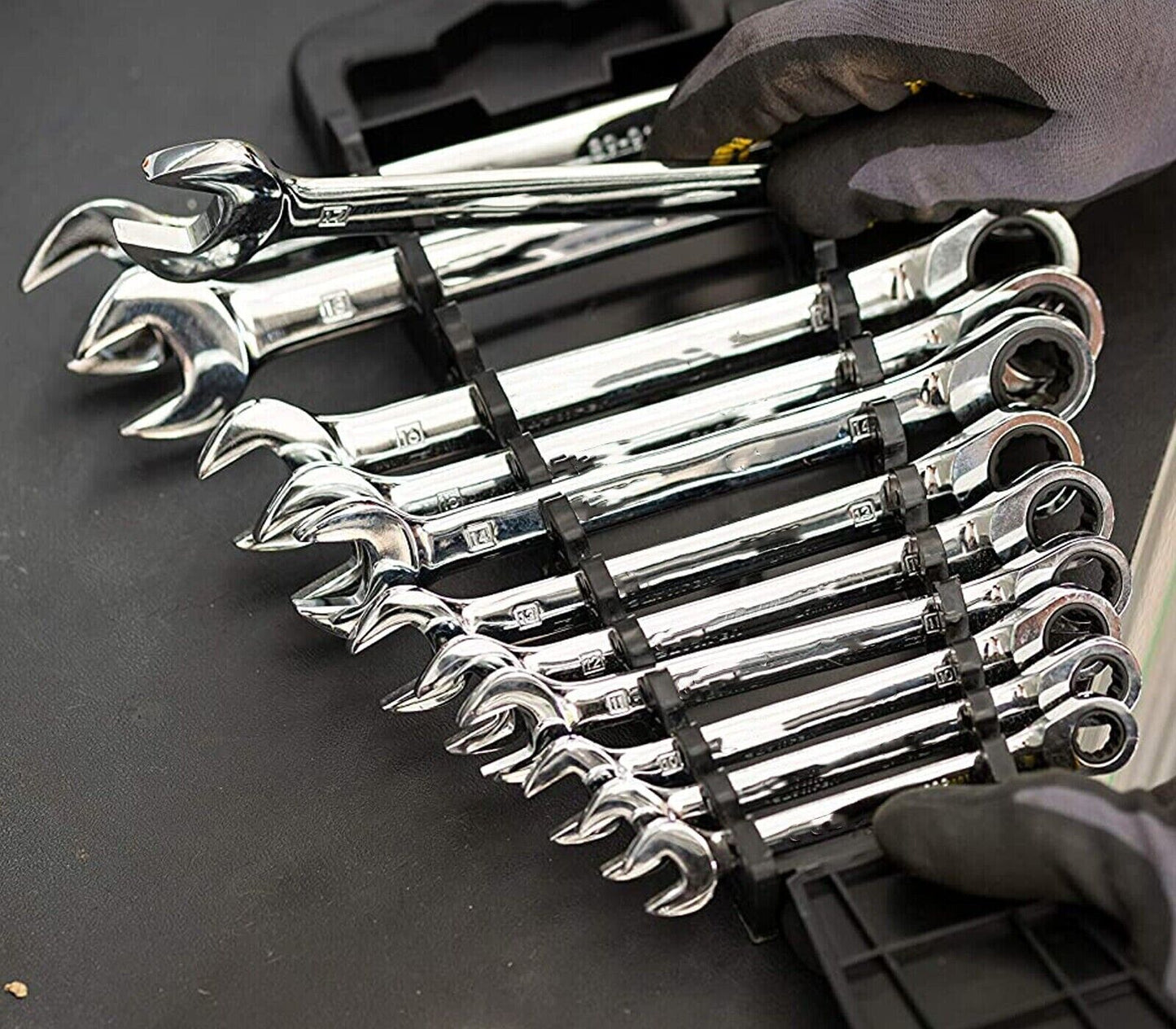 SET CHIAVI COMBINATE A CRICCHETTO 12 PZ CHIAVI TESTA FISSA DA 6 A 24MM CUSTODIA
