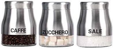 BARATTOLI SALE/ZUCCHERO/CAFFE 850 ML 15 CM IN ACCIAIO INOX