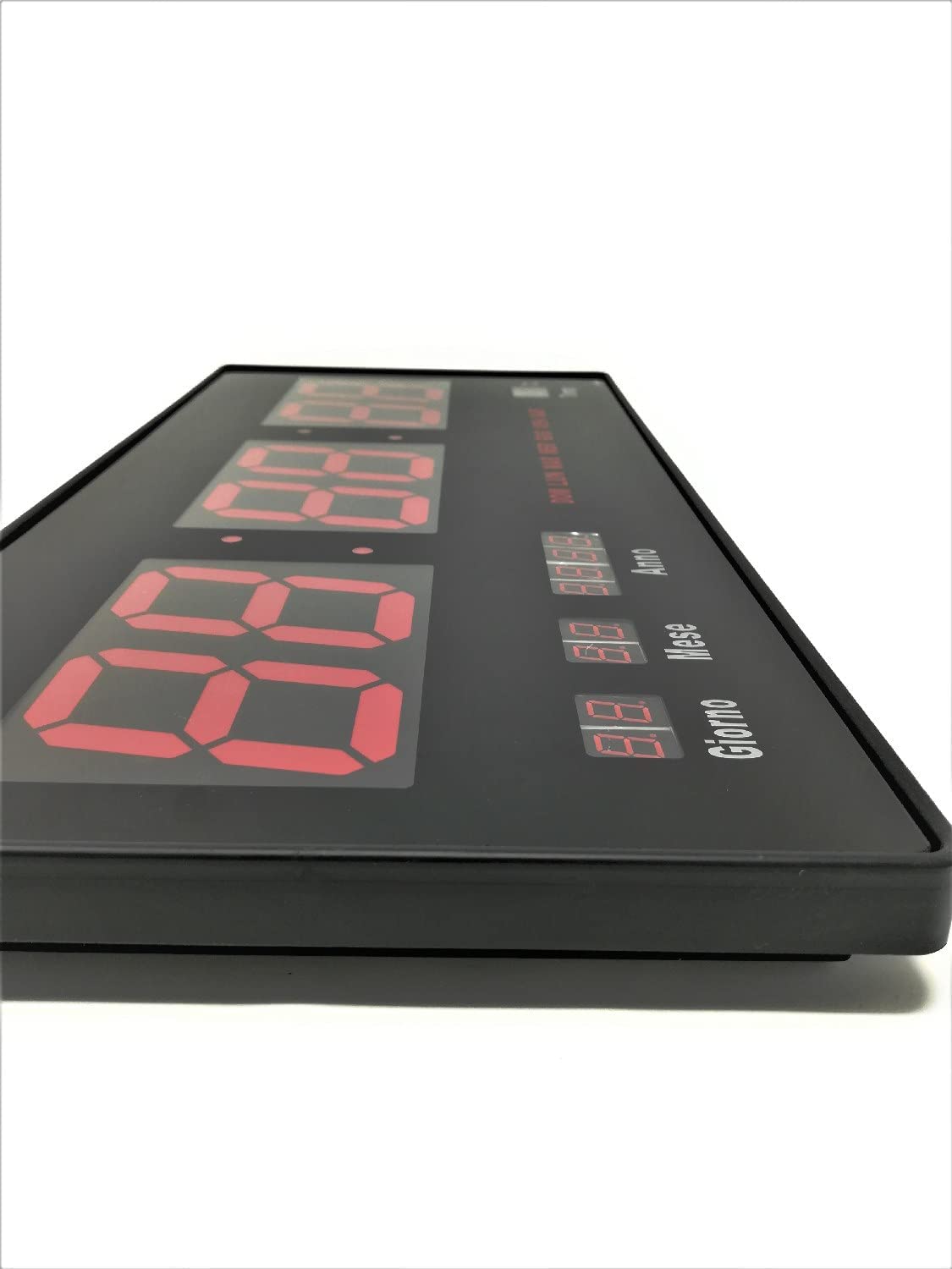 OROLOGIO DIGITALE A LED DA PARETE CON DATARIO E TERMOSTATO SLIM DATA TEMPERATURA