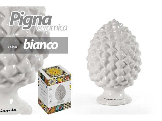 SOPRAMMOBILE PIGNA CERAMICA BIANCA PORTAFURTUNA Ø 8x10 CM