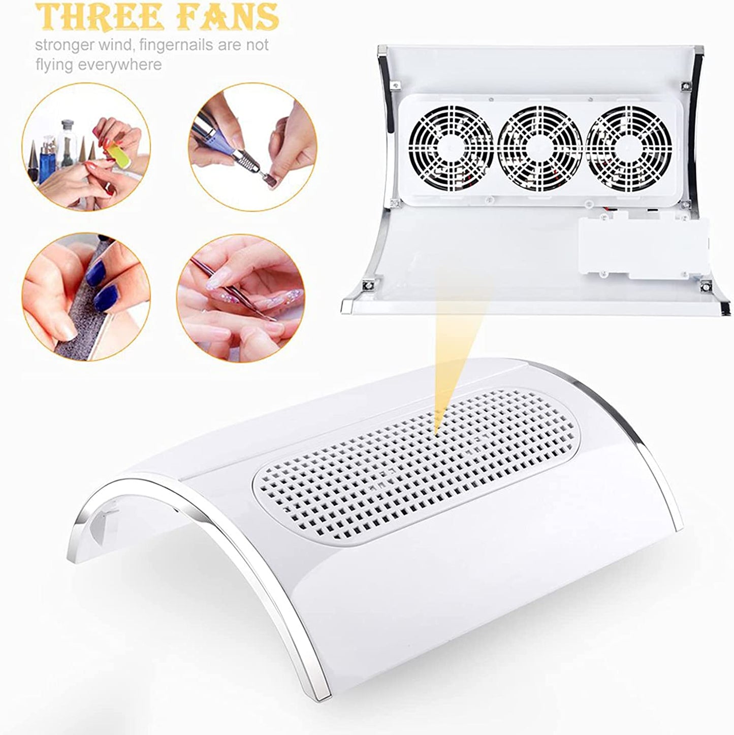 ASPIRATORE UNGHIE DA TAVOLO 3 VENTOLE PROFESSIONALE 36W