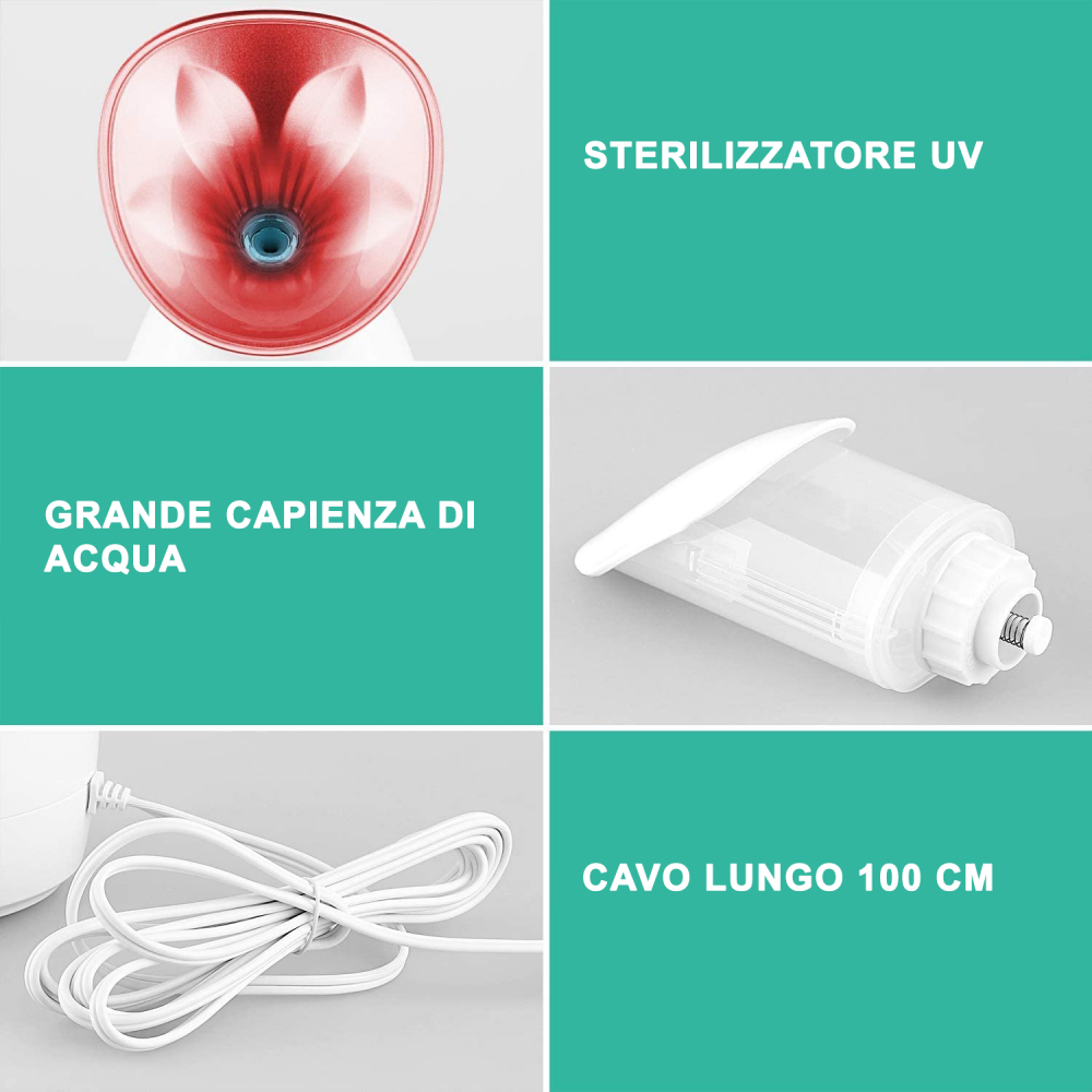 VAPORIZZATORE PER VISO ATOMIZZATORE SAUNA FACCIALE PER PULIZIA PORI