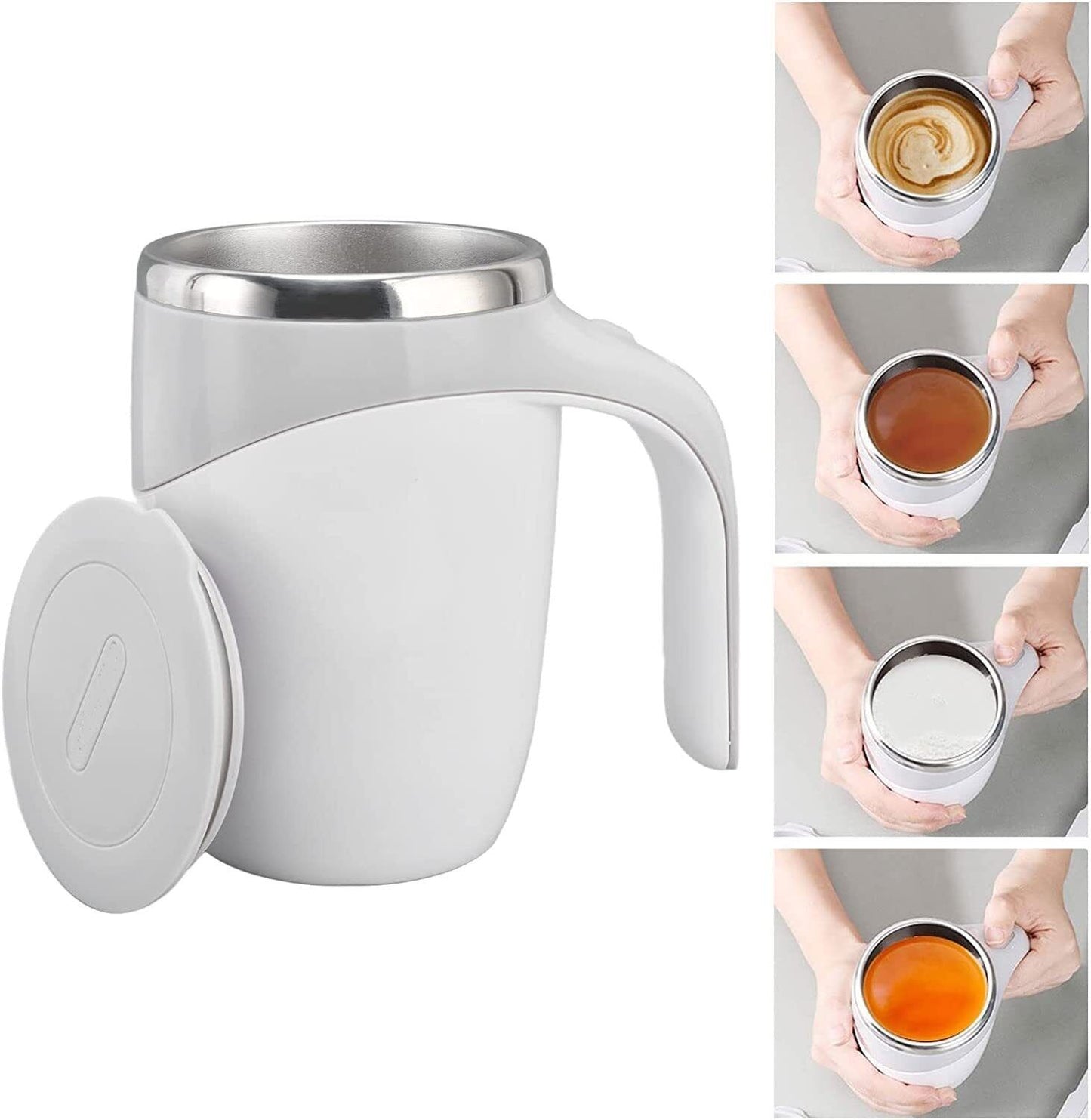 TAZZA DA CAFFÈ AUTO-MESCOLANTE MAGNETICA IN ACCIAIO INOX MULTIFUNZIONALE