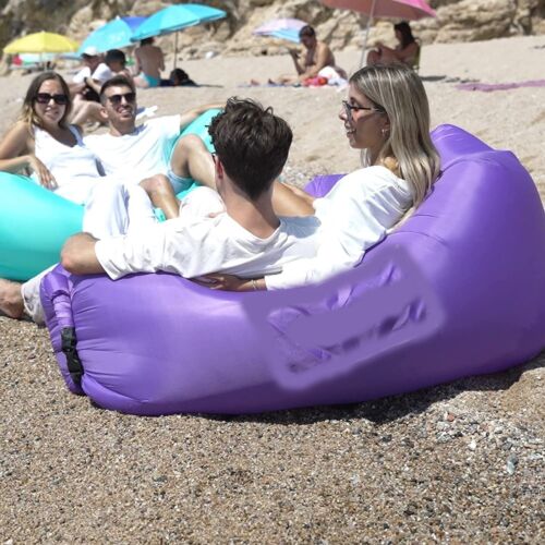 MATERASSINO GONFIABILE SACCO LETTINO VACANZE MARE SPIAGGIA LETTO AD ARIA RELAX