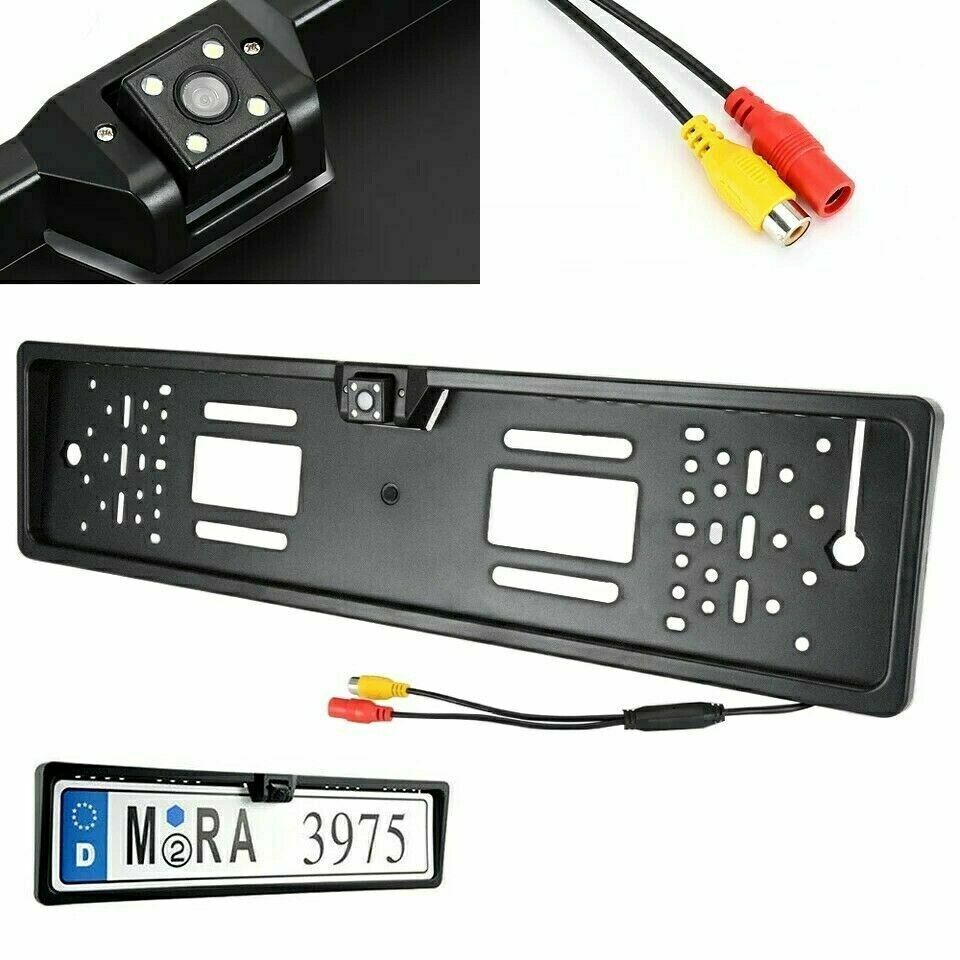 PORTATARGA CON TELECAMERA RETROMARCIA RETROCAMERA 4 LED-AUTO VISIONE NOTTURNA