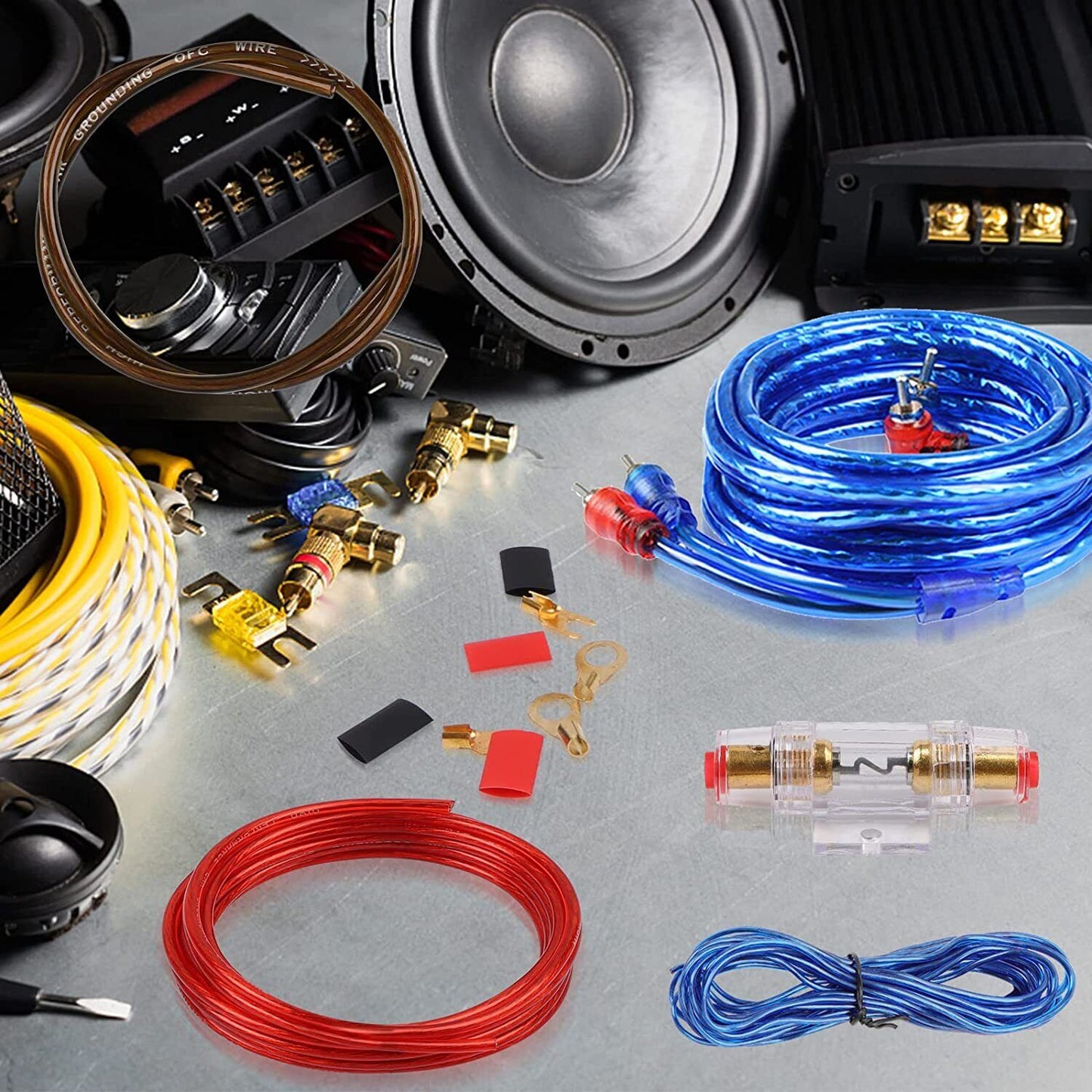 SET DI CAVI PER AMPLIFICATORI PER AUTO, 8GA SET CAVI PER AMPLIFICATORE CABLAGGIO
