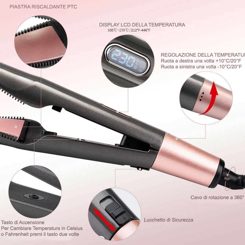 PIASTRA CURL & STRAIGHT PER CREARE UN LOOK PROFESSIONALE AI TUOI CAPELLI