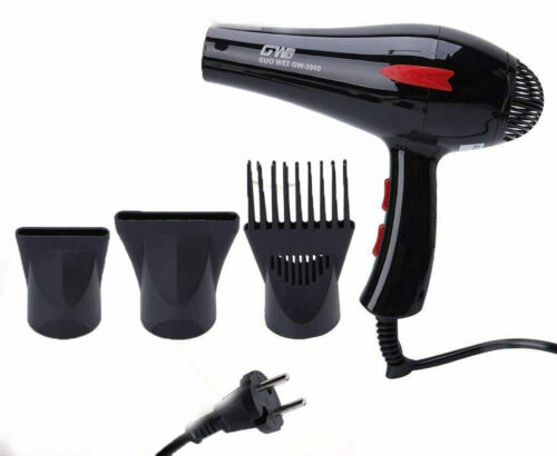 ASCIUGACAPELLI ELETTRICO A BASSO RUMORE POTENTE TRIPLO DIFFUSORE GW-3000 W